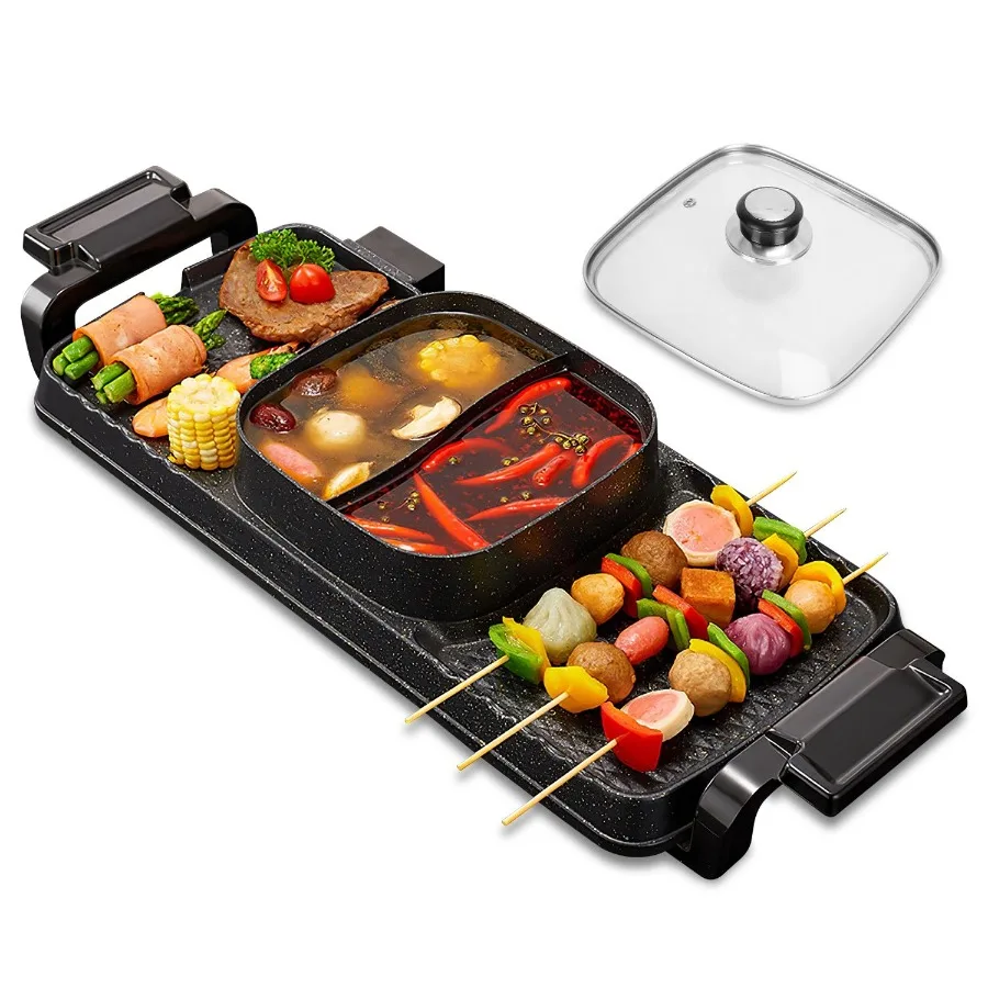 2 in 1 Electric Hot Pot with Grill 2800W Smokeless NonStick Korean BBQ Grill Shabu Shabu Hot Pot Combo with Independent Tempera
2 in 1 Electric Hot Pot with Grill 2800W Smokeless NonStick Korean BBQ Grill Shabu Shabu Hot Pot Combo with Independent Tempera
