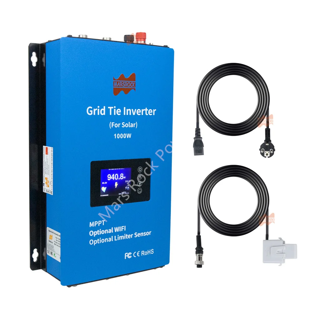 1000W 22-60VDC or 45-90VDC, MPPT solar grid connected micro inverter, 95-265VAC with limiting sensor and optional WiFi
1000W 22-60VDC or 45-90VDC, MPPT solar grid connected micro inverter, 95-265VAC with limiting sensor and optional WiFi