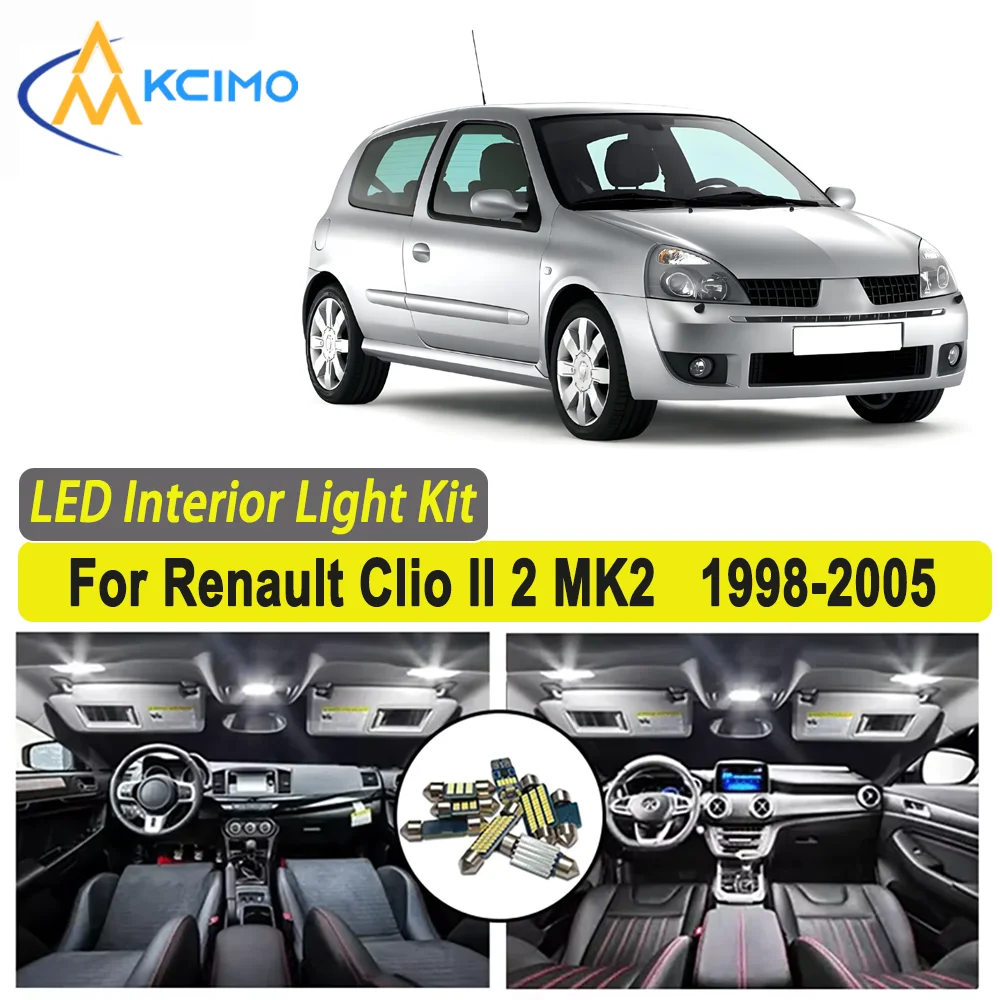 Kcimo For Renault Clio II 2 MK2 1998 1999 2000 2001 2002 2003 2004 2005 Premium Bright LED Interior Dome Map Trunk Light Kit Car
Kcimo For Renault Clio II 2 MK2 1998 1999 2000 2001 2002 2003 2004 2005 Premium Bright LED Interior Dome Map Trunk Light Kit Car