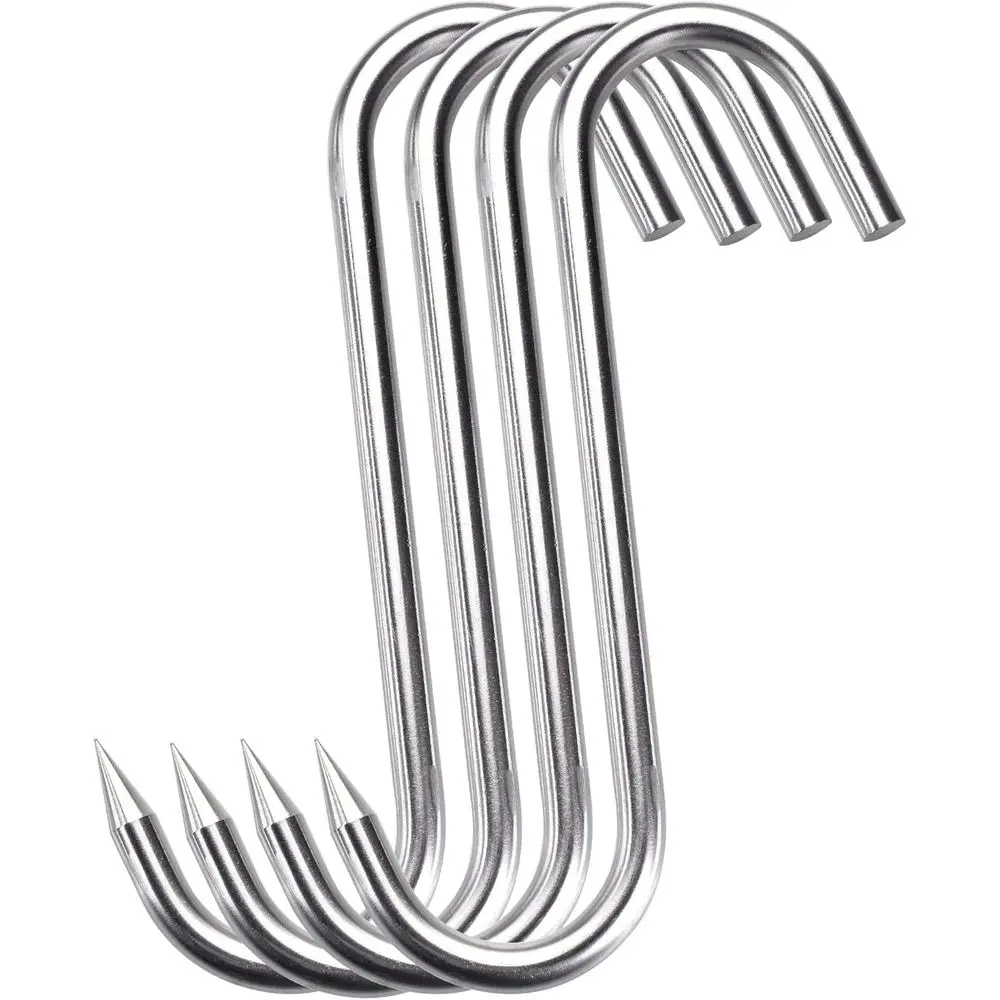 12mm Heavy Duty Meat Hooks, 10 inch Stainless Steel S-Hooks for Meat Processing, Pack of 4
12mm Heavy Duty Meat Hooks, 10 inch Stainless Steel S-Hooks for Meat Processing, Pack of 4