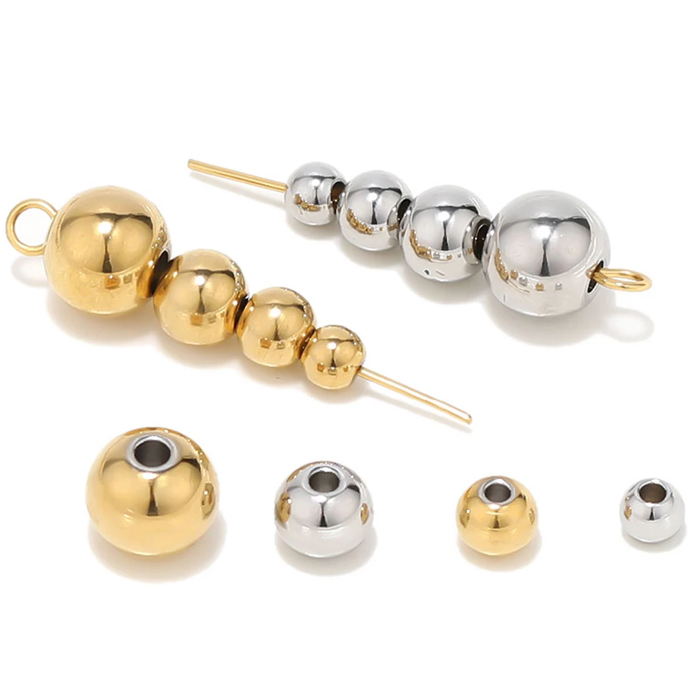 20-100pcs 3 4 5 6 8mm Stainless Steel Spacer Beads Round Ball Charm Loose Beads for DIY Bracelets Jewelry Making Supplies
20-100pcs 3 4 5 6 8mm Stainless Steel Spacer Beads Round Ball Charm Loose Beads for DIY Bracelets Jewelry Making Supplies