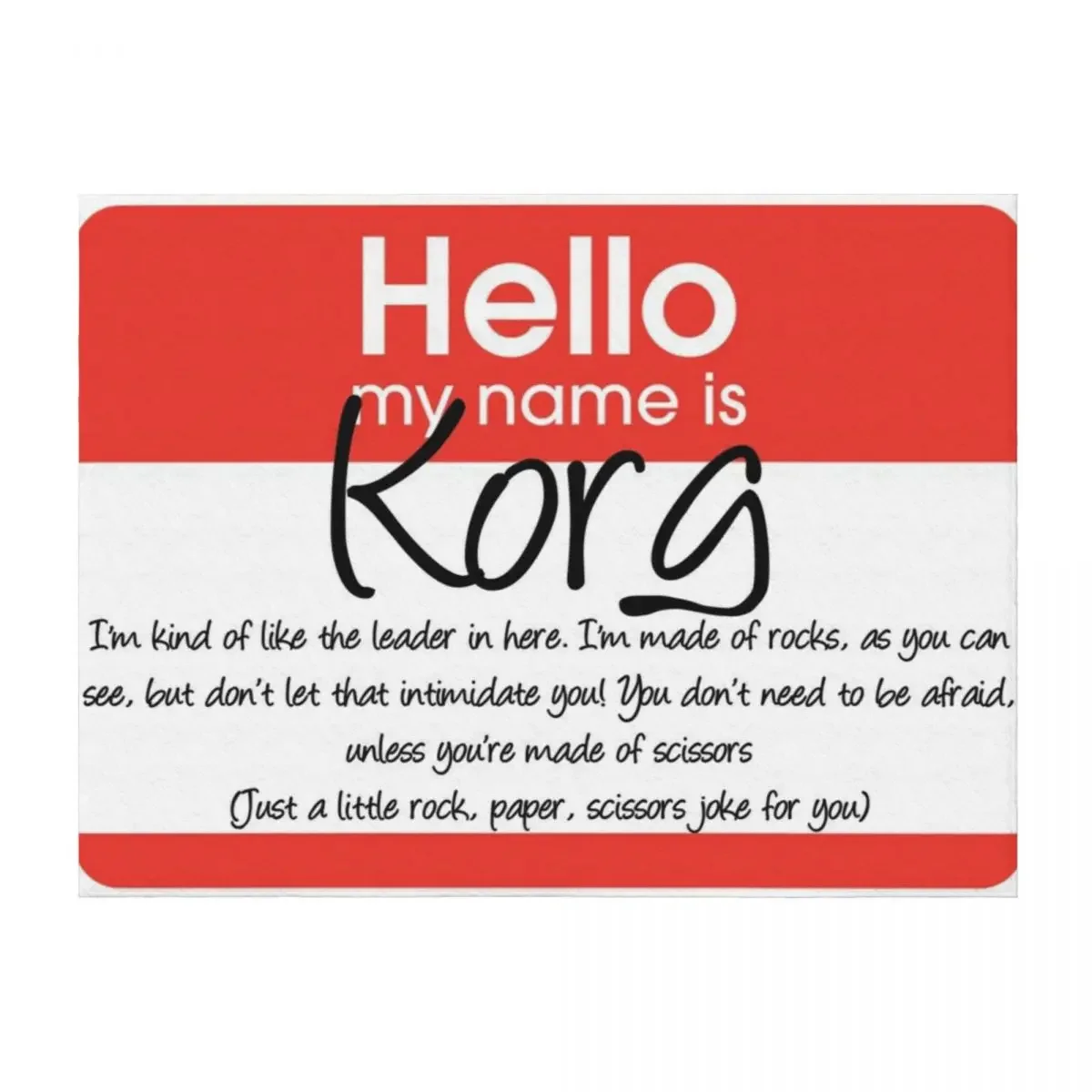 Hello My Name Is Korg Throw Blanket Beach Bed Fashionable Large Luxury Throw Blankets
Hello My Name Is Korg Throw Blanket Beach Bed Fashionable Large Luxury Throw Blankets