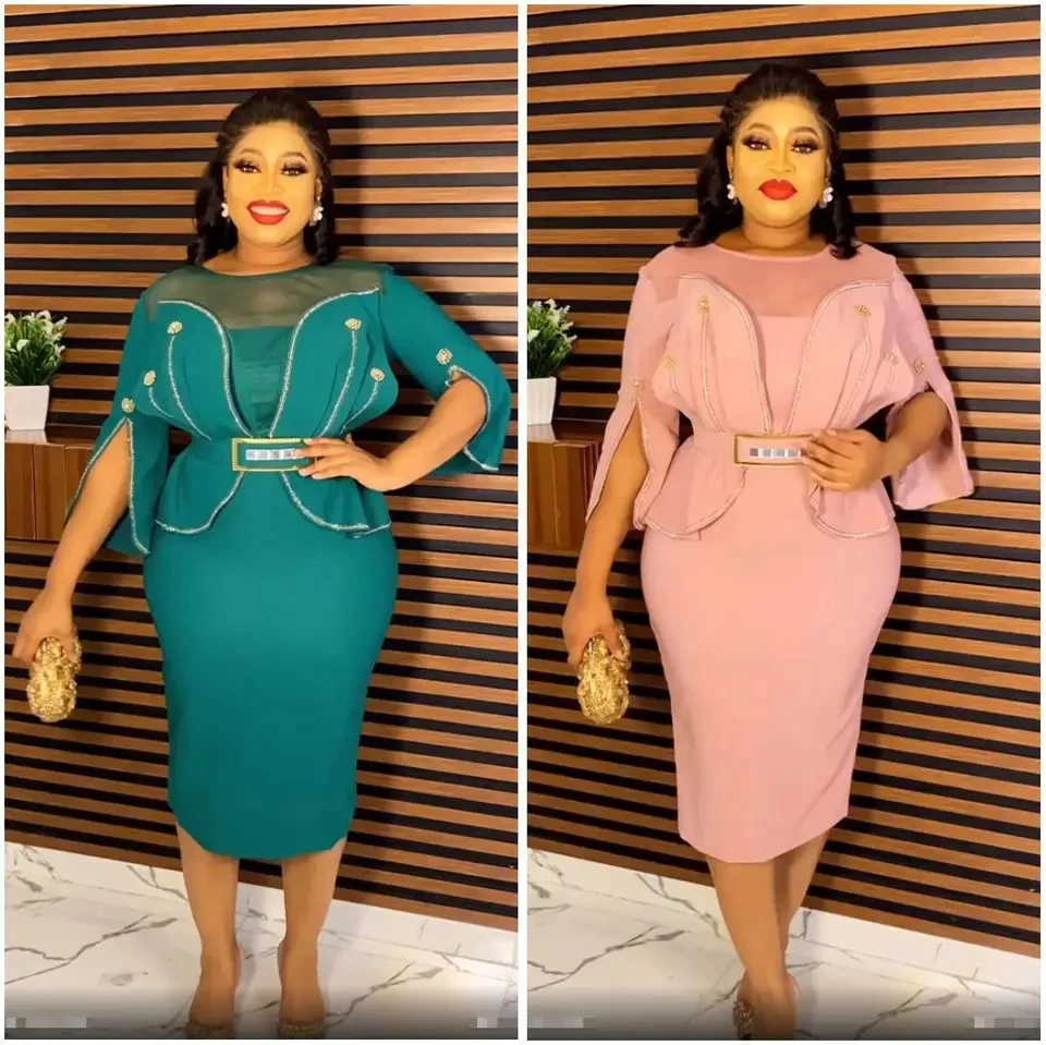 African Wedding Party Dresses for Women Summer African 3/4 Sleeve Polyester White Black Green Knee-length Dress African Dresses
African Wedding Party Dresses for Women Summer African 3/4 Sleeve Polyester White Black Green Knee-length Dress African Dresses