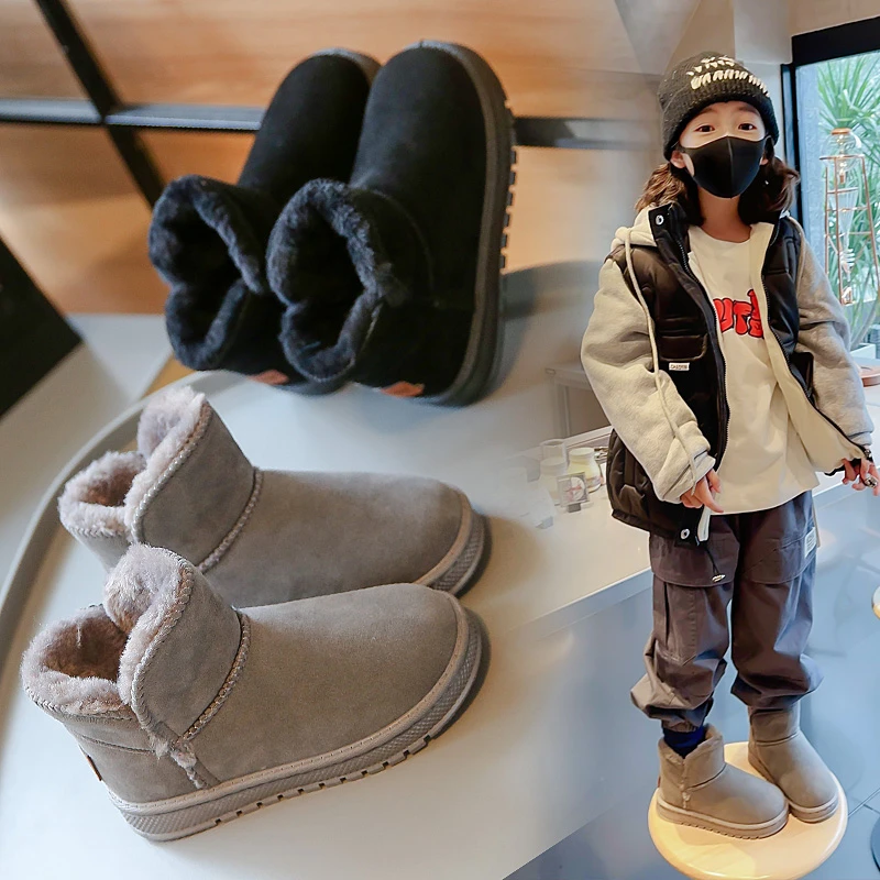 3-18 Years Old Children's Snow Boots Gray Padded Thickened Fur One Boys Girls Cotton Shoes Black Hundred Kids Short Boots Shoes
3-18 Years Old Children's Snow Boots Gray Padded Thickened Fur One Boys Girls Cotton Shoes Black Hundred Kids Short Boots Shoes
