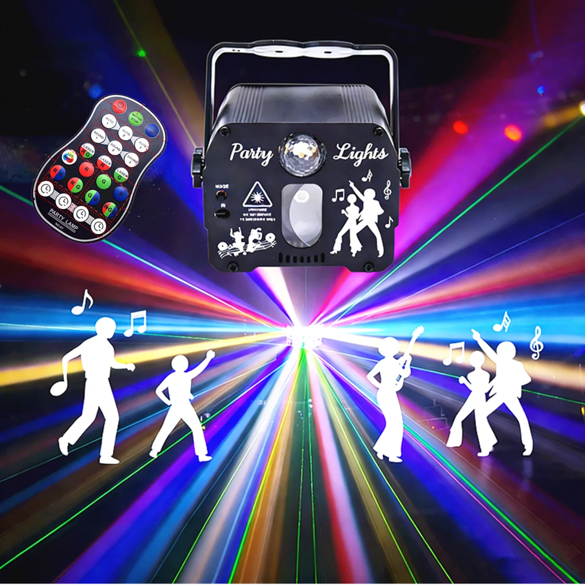 Party lights, DJ disco ball lights, strobe LED stage effects projector, remote control setup, audio activation, cool colorful
Party lights, DJ disco ball lights, strobe LED stage effects projector, remote control setup, audio activation, cool colorful