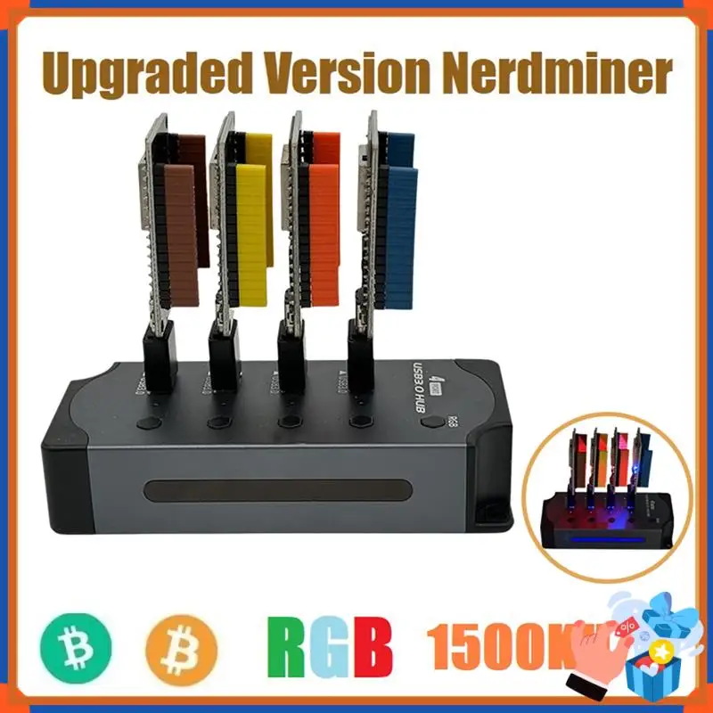Compact Nerdminer Hub 1500KH/S Solo Lottery Miner 4X370KH/S Miner Combo Kit Bitcoin BTC Miner Asic Mining Crypto Mining Station
Compact Nerdminer Hub 1500KH/S Solo Lottery Miner 4X370KH/S Miner Combo Kit Bitcoin BTC Miner Asic Mining Crypto Mining Station