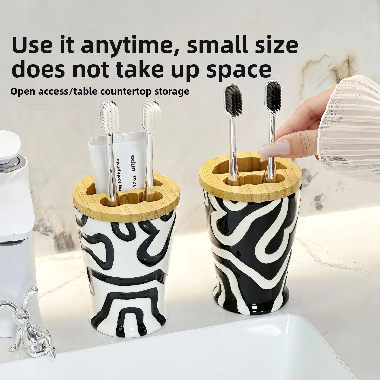 Black White Stripes Ceramics Toothbrush Holder Creative Household Toilet Washbasin Toothpaste Toothbrush Storage Storage Rack
Black White Stripes Ceramics Toothbrush Holder Creative Household Toilet Washbasin Toothpaste Toothbrush Storage Storage Rack