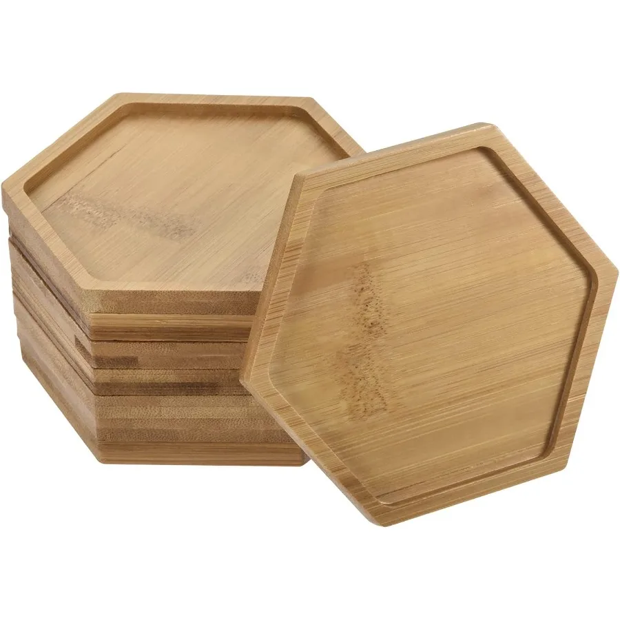 Plant Pot Saucer 8 Pack 4.7x4 Inch Bamboo Hexagonal Flower Drip Tray for Indoors 
Plant Pot Saucer 8 Pack 4.7x4 Inch Bamboo Hexagonal Flower Drip Tray for Indoors