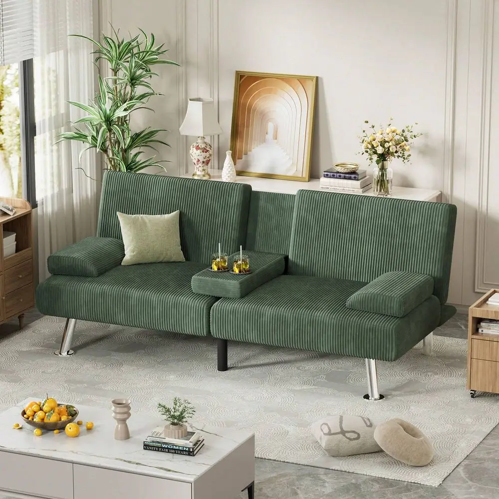 Futon Corduroy Fabric Upholstered Convertible Folding Recliner Sofa Bed
Futon Corduroy Fabric Upholstered Convertible Folding Recliner Sofa Bed