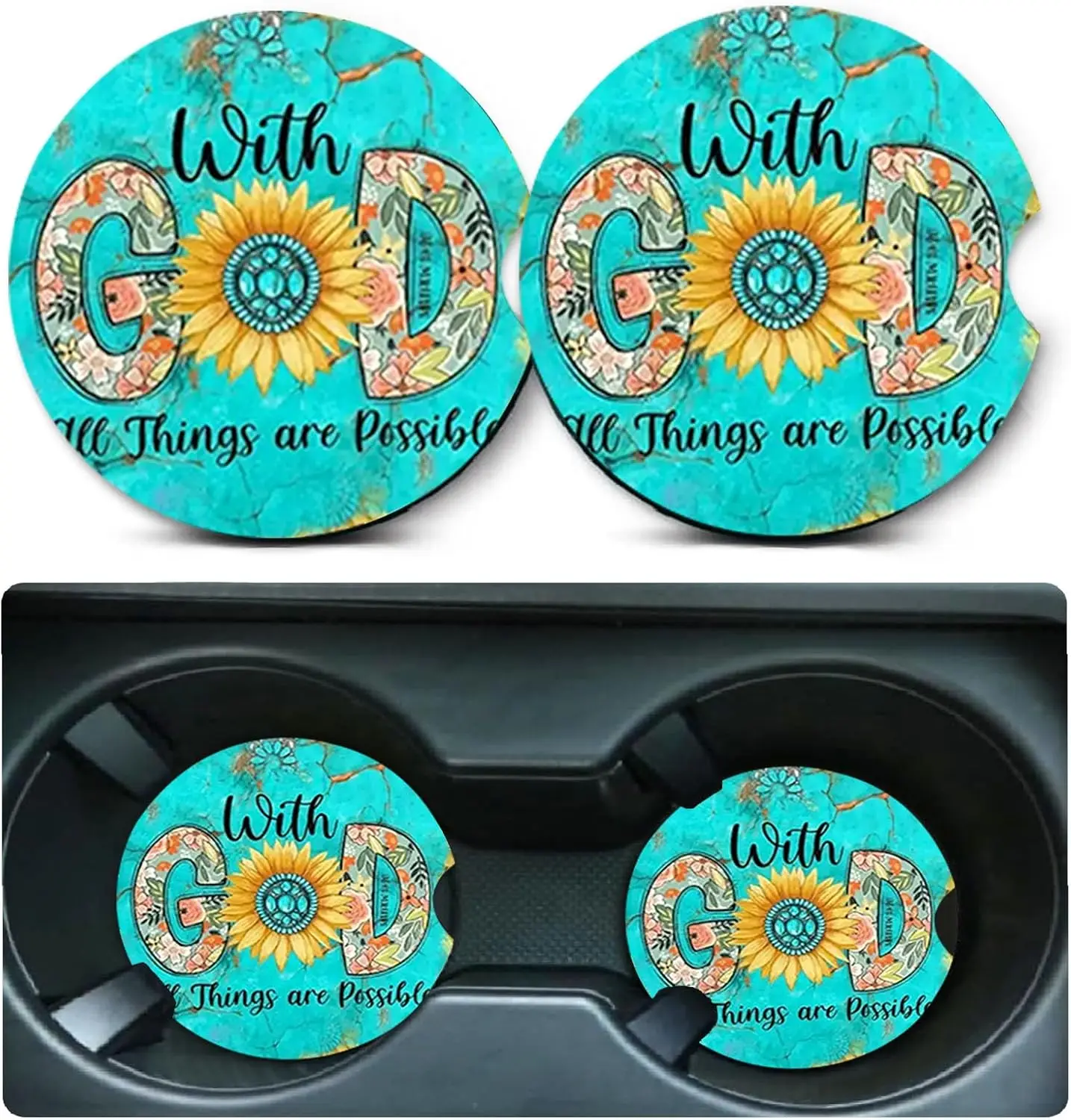 Car Coasters for Cup Holders,2 Pack Christian Motivational Car Coasters,2.75" Universal Size Anti Slip Rubber Mat,Automotive
Car Coasters for Cup Holders,2 Pack Christian Motivational Car Coasters,2.75" Universal Size Anti Slip Rubber Mat,Automotive