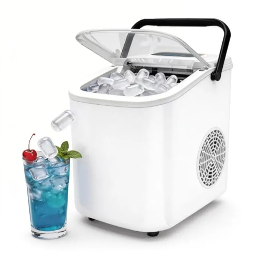Compact Portable Ice Maker 26Lbs/24H Fast Ice Production 6-8 Mins Self-Cleaning Quiet Operation with Handle White Ideal for Hom
Compact Portable Ice Maker 26Lbs/24H Fast Ice Production 6-8 Mins Self-Cleaning Quiet Operation with Handle White Ideal for Hom