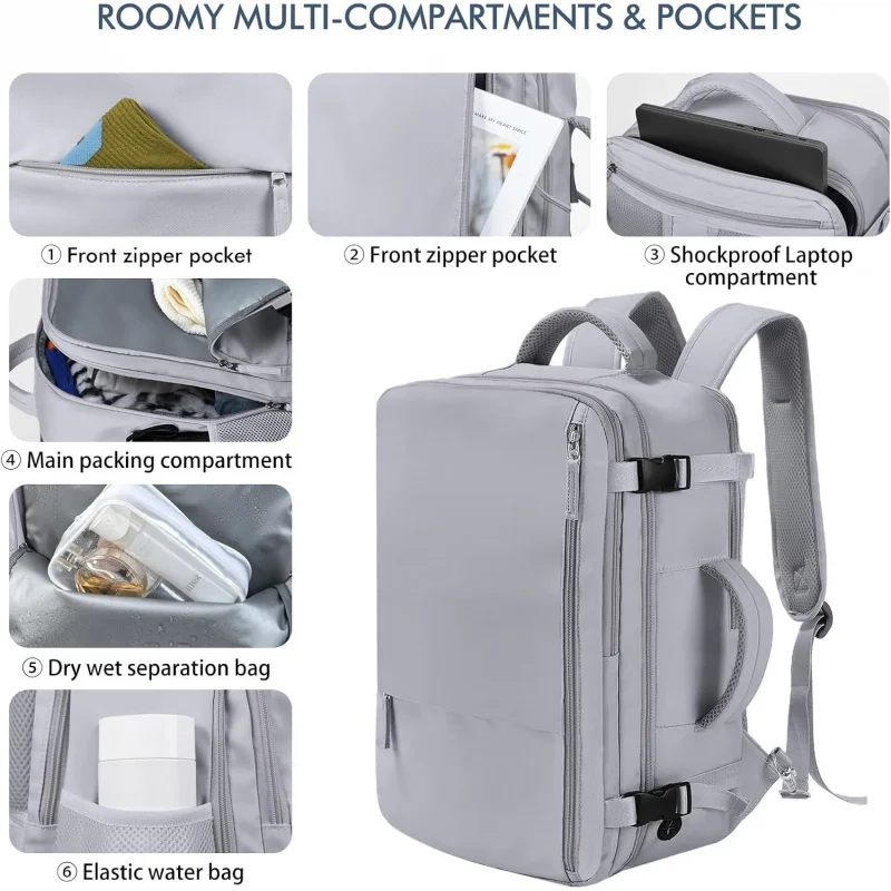 Short distance travel backpack, lightweight hand luggage business backpack, 15.6-inch laptop, suitable for both men and women
Short distance travel backpack, lightweight hand luggage business backpack, 15.6-inch laptop, suitable for both men and women