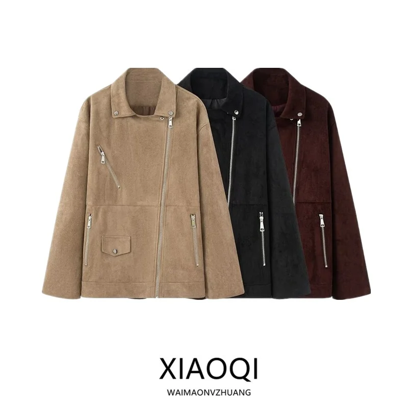 Fall 2025 Women's Velvet Biker Sle Jaet Collar up Outerwear Versatile Faionable Ladies' ort Coat European Sle
Fall 2025 Women's Velvet Biker Sle Jaet Collar up Outerwear Versatile Faionable Ladies' ort Coat European Sle