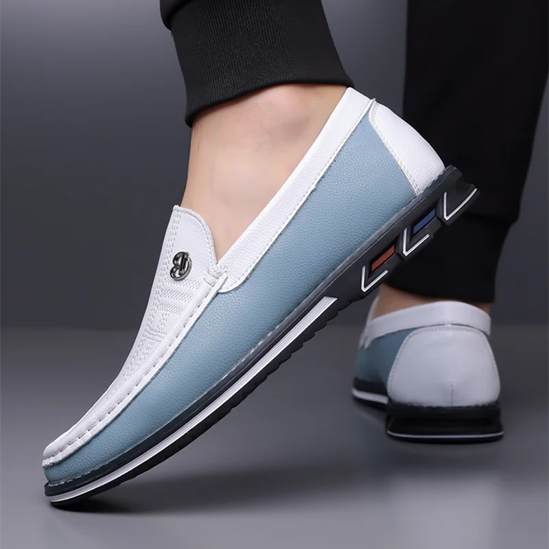 Men's Slip-On Shoes Summer Hollow out Breathable Comfortable Soft Bottom Leather Shoes round Toe Low Top Rubber Sole Shoes Men
Men's Slip-On Shoes Summer Hollow out Breathable Comfortable Soft Bottom Leather Shoes round Toe Low Top Rubber Sole Shoes Men