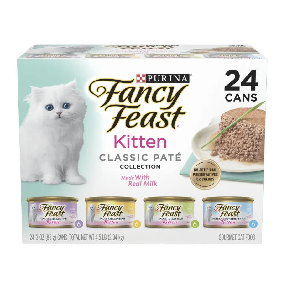 Влажный корм для котят Purina Classic Pate Collection с молоком, 3 унции, 24 банки в упаковке
Влажный корм для котят Purina Classic Pate Collection с молоком, 3 унции, 24 банки в упаковке