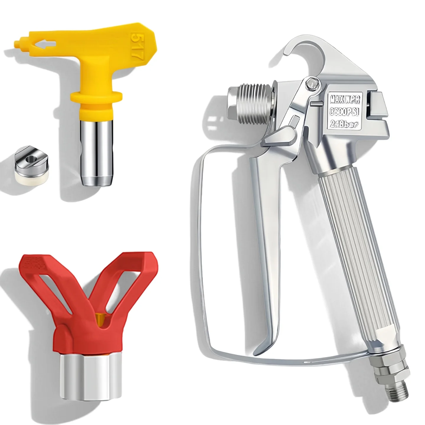 3Pcs High Pressure Airless Paint Spray Gun Kit with 517 Nozzle & Nozzle Guard for Home & Industrial Use
3Pcs High Pressure Airless Paint Spray Gun Kit with 517 Nozzle & Nozzle Guard for Home & Industrial Use