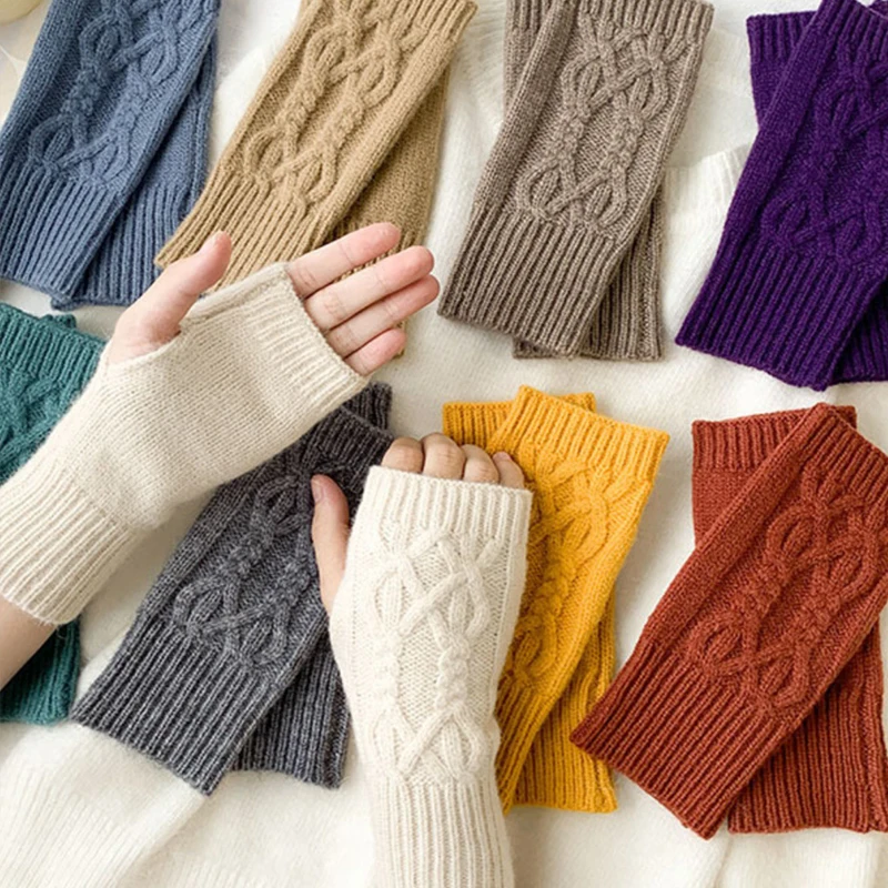 Woman Autumn Winter Knitted Half Finger Gloves for Girls Warm Wool Fingerless Wrist Gloves Arm Sleeves Hand Warmers Soft Mittens
Woman Autumn Winter Knitted Half Finger Gloves for Girls Warm Wool Fingerless Wrist Gloves Arm Sleeves Hand Warmers Soft Mittens