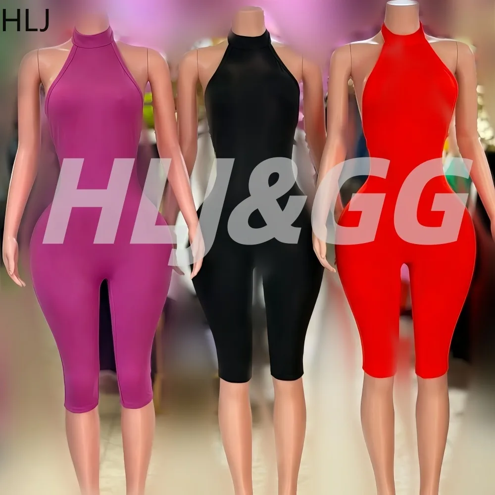 HLJ Sexy Solid Color Bodycon Rompers for Women Halter Sleeveless Backless One Piece Jumpsuits Female Party Clubwear Overalls New
HLJ Sexy Solid Color Bodycon Rompers for Women Halter Sleeveless Backless One Piece Jumpsuits Female Party Clubwear Overalls New