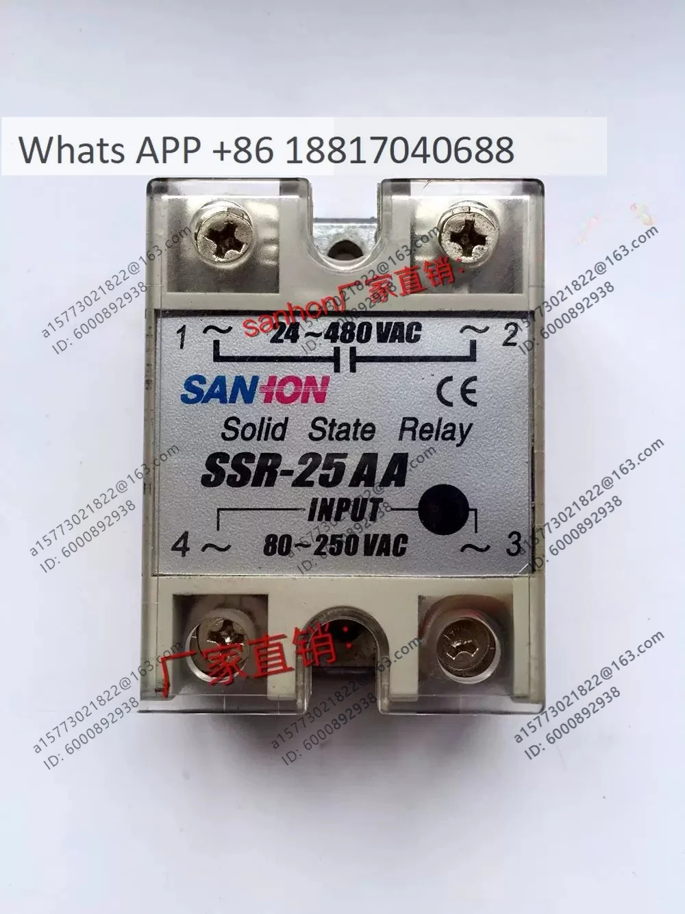 Solid State Relay SSR-25AA AC Control AC 40A 50A 60A 80A 100A
Solid State Relay SSR-25AA AC Control AC 40A 50A 60A 80A 100A