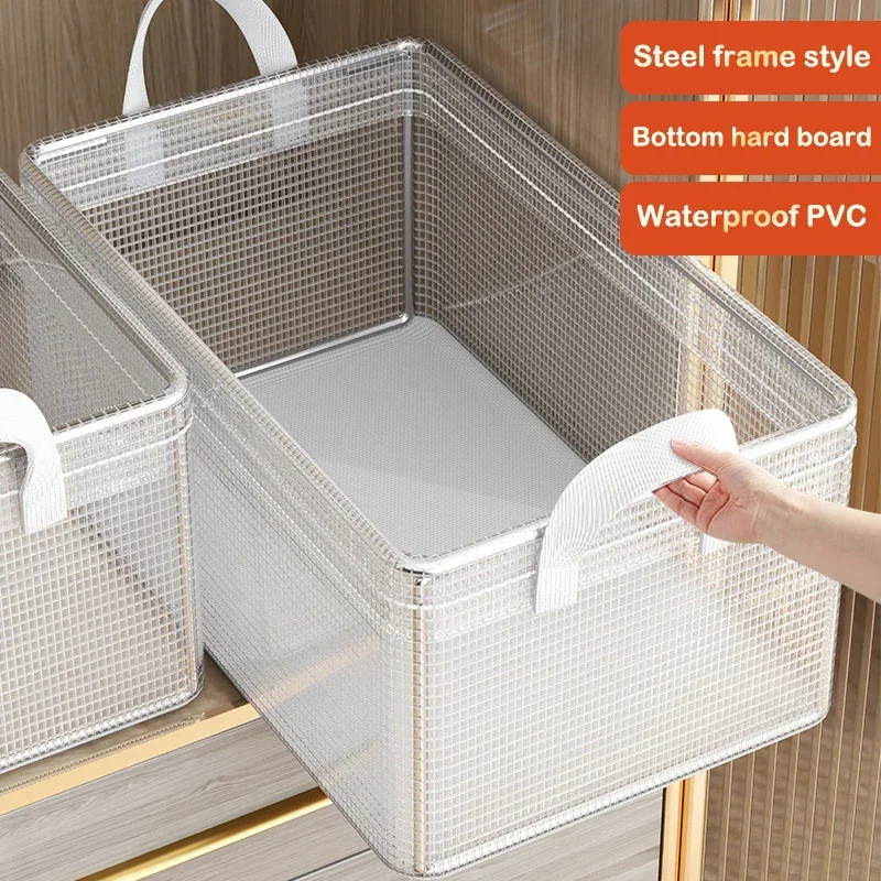 Closet Clothes Organizers Clothes Underwear Transparent Storage Box with Handle Stainless Steel Frame Wardrobe Storage Organizer
Closet Clothes Organizers Clothes Underwear Transparent Storage Box with Handle Stainless Steel Frame Wardrobe Storage Organizer