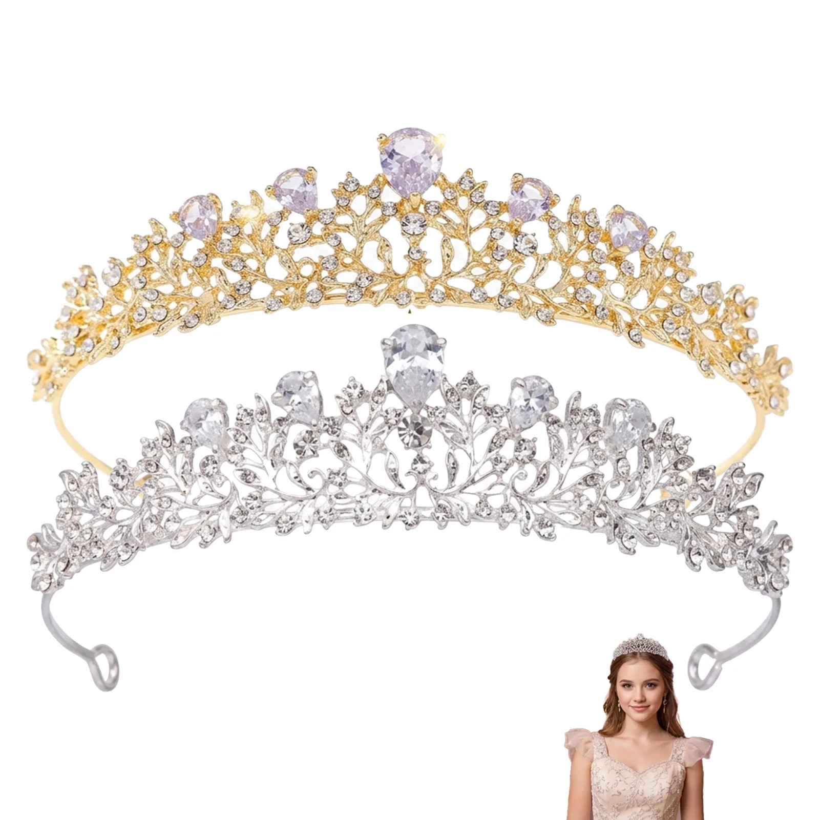 Elegant Bridal Tiara Zircon Crystal Headband for Wedding Party Princess Hair Accessory Sparkling Silver Tone Jewelry Gift
Elegant Bridal Tiara Zircon Crystal Headband for Wedding Party Princess Hair Accessory Sparkling Silver Tone Jewelry Gift