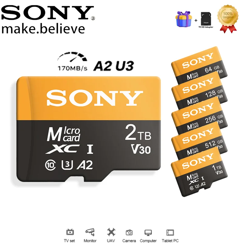 SONY 1TB SDXC Flash Drive Class10 A2 U3 Large Capacity for Nintendo Switch Steam Deck Phone 256GB 512GB New Model
SONY 1TB SDXC Flash Drive Class10 A2 U3 Large Capacity for Nintendo Switch Steam Deck Phone 256GB 512GB New Model