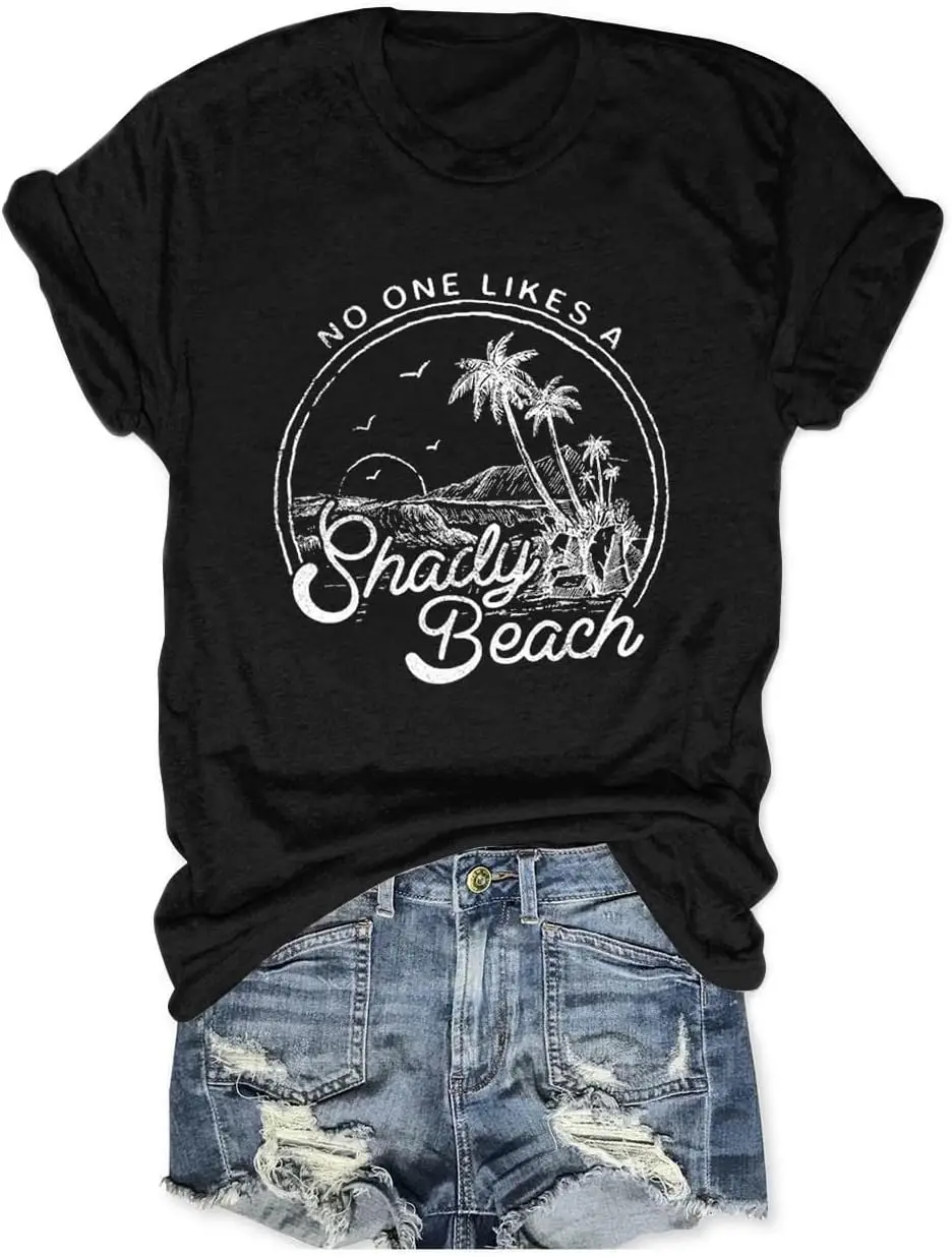 No One Likes A Shady Beach Футболки Женская пляжная летняя рубашка с коротким рукавом Футболки с забавным рисунком
No One Likes A Shady Beach Футболки Женская пляжная летняя рубашка с коротким рукавом Футболки с забавным рисунком