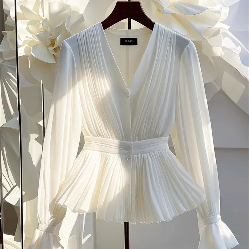 2025 Summer New Shirts Top For Women V-Neck Long Sleeved Unique And Beautiful White Shirt Autumn Korean Reviews Many Clothes
2025 Summer New Shirts Top For Women V-Neck Long Sleeved Unique And Beautiful White Shirt Autumn Korean Reviews Many Clothes