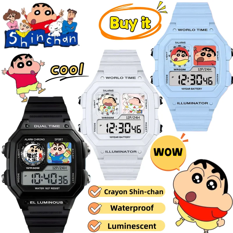 Crayon Shin-chan Nohara Shiro Watch Creative High-Value Cartoon Print Simple Versatile Student Waterproof Sports Digital Watch
Crayon Shin-chan Nohara Shiro Watch Creative High-Value Cartoon Print Simple Versatile Student Waterproof Sports Digital Watch