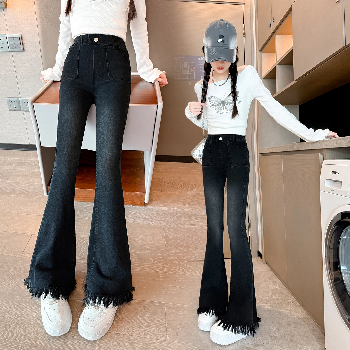 Черные эластичные джинсы скинни для девочек-подростков, эластичный джинс средней посадки, щиколотки с необработанной подошвой, идеально подходят для вечеринок и праздников, От 7 до 14 лет
Черные эластичные джинсы скинни для девочек-подростков, эластичный джинс средней посадки, щиколотки с необработанной подошвой, идеально подходят для вечеринок и праздников, От 7 до 14 лет