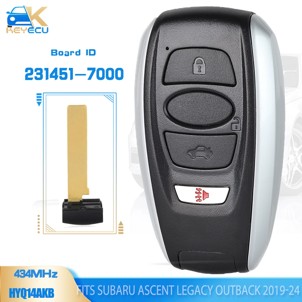 KEYECU 231451-7000 "G" смарт-ключ дистанционного управления 433,92 МГц Fob для SUBARU ACSENT LEGACY OUTBACK 2019-2024 - HYQ14AKB
KEYECU 231451-7000 "G" смарт-ключ дистанционного управления 433,92 МГц Fob для SUBARU ACSENT LEGACY OUTBACK 2019-2024 - HYQ14AKB