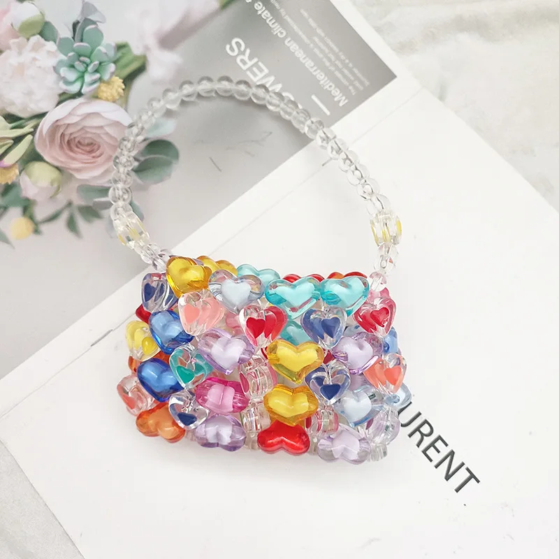 Mini Heart Shape Beaded Square Bag Colorblock Fashionable Women's Crossbody Bag With Beading, Handmade Crystal Beaded Handbag
Mini Heart Shape Beaded Square Bag Colorblock Fashionable Women's Crossbody Bag With Beading, Handmade Crystal Beaded Handbag