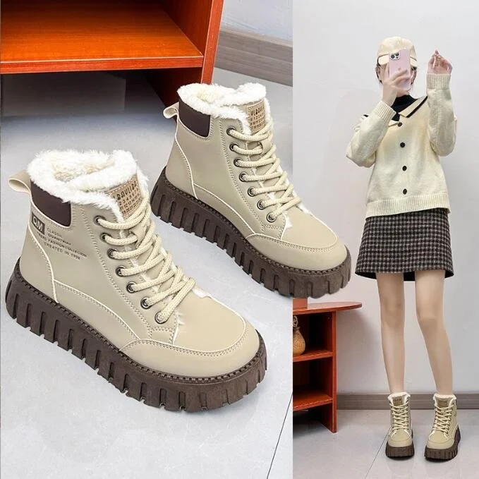Women's Fashion Warm High Top Short Boots 2025 Winter New Style with Plush Thick Sole Casual Women Flat Shoes
Women's Fashion Warm High Top Short Boots 2025 Winter New Style with Plush Thick Sole Casual Women Flat Shoes