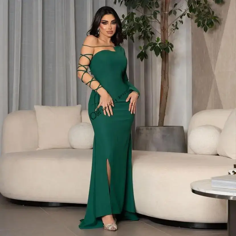 customized Elegant Mermaid One Shoulder Sleeveless Prom Dresses Pleated Side Split Floor Length Party Dresses Back Zipper Eveni
customized Elegant Mermaid One Shoulder Sleeveless Prom Dresses Pleated Side Split Floor Length Party Dresses Back Zipper Eveni