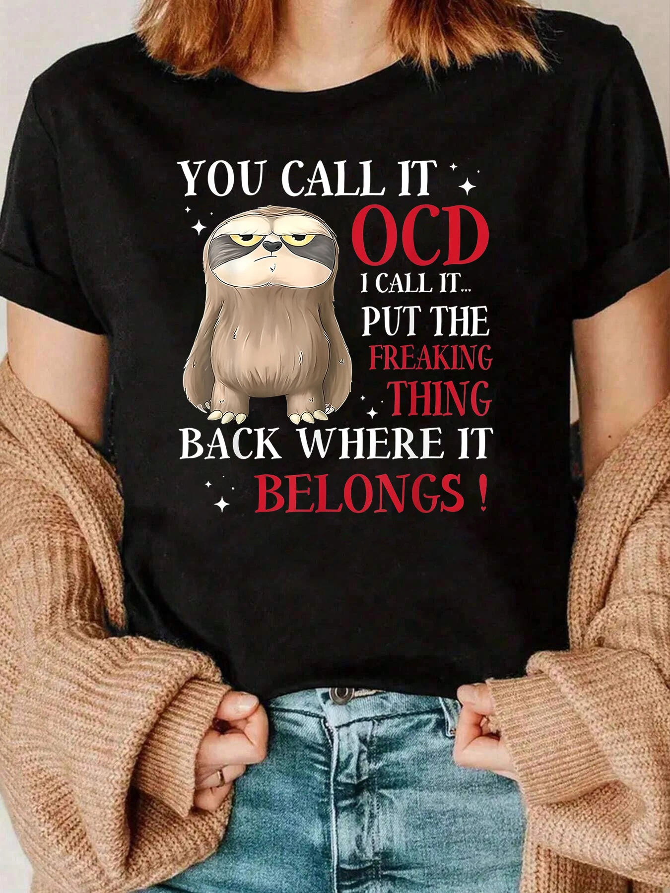 Sloth Ocd Put The Thing Back Where It Belongs Shirt Halloween Casual Women's Top 220g
Sloth Ocd Put The Thing Back Where It Belongs Shirt Halloween Casual Women's Top 220g