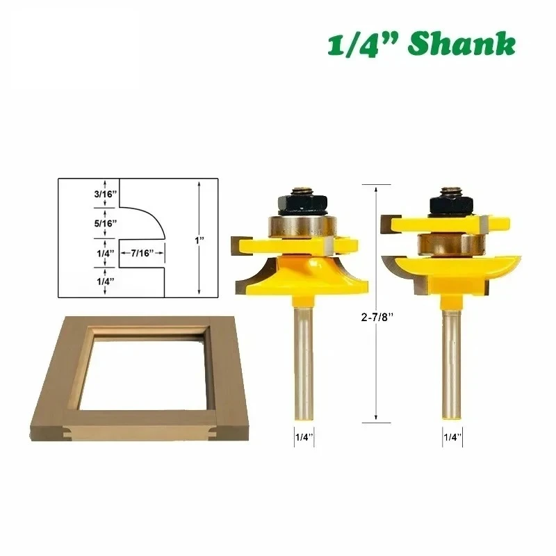 3pcs 1/4" Shank Round Rail & Stile Router Bits Set Cove Raised Panel Cutting Milling Cutter for Wood Woodworking Tools
3pcs 1/4" Shank Round Rail & Stile Router Bits Set Cove Raised Panel Cutting Milling Cutter for Wood Woodworking Tools