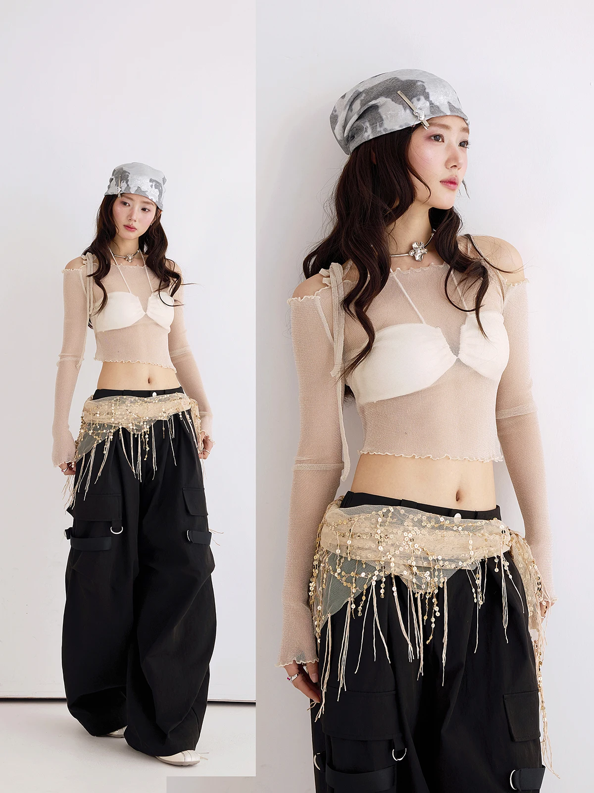 Sexy Lace Mesh Blouse Women's Thin Veil Cover up Strap Base Shirt French Style Slim Fit Long Sleeve Short Length Fashionable
Sexy Lace Mesh Blouse Women's Thin Veil Cover up Strap Base Shirt French Style Slim Fit Long Sleeve Short Length Fashionable