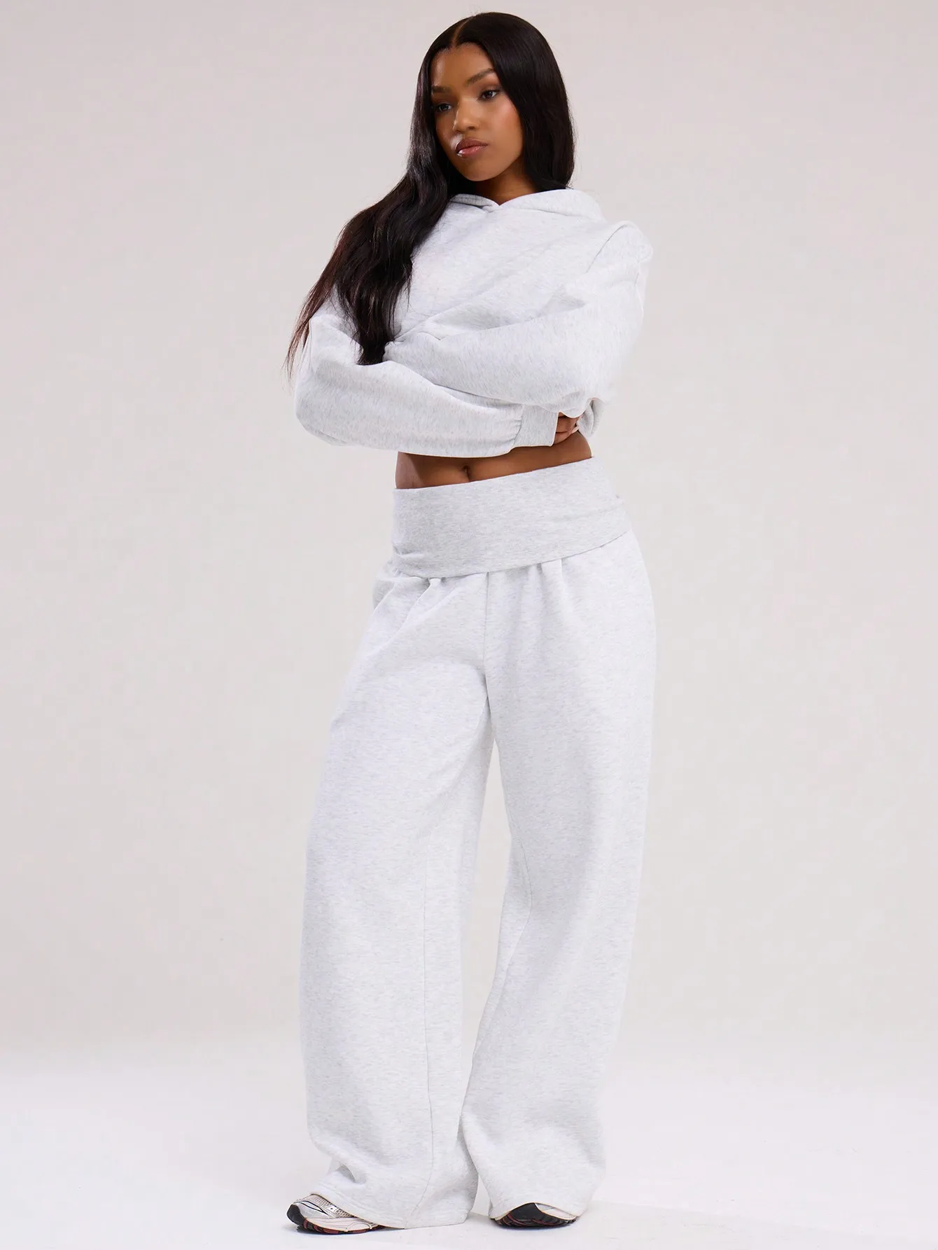 Wide Leg Fold Over Waist Sweatpants - Loose Fit Casual Lounge Pants
Wide Leg Fold Over Waist Sweatpants - Loose Fit Casual Lounge Pants