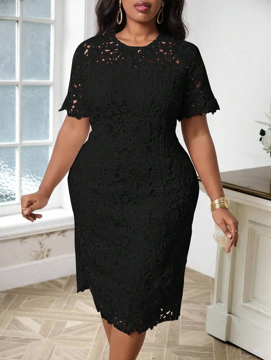 Elegant Plus Size Women Lace Fitted Dress Summer Vacation
Elegant Plus Size Women Lace Fitted Dress Summer Vacation