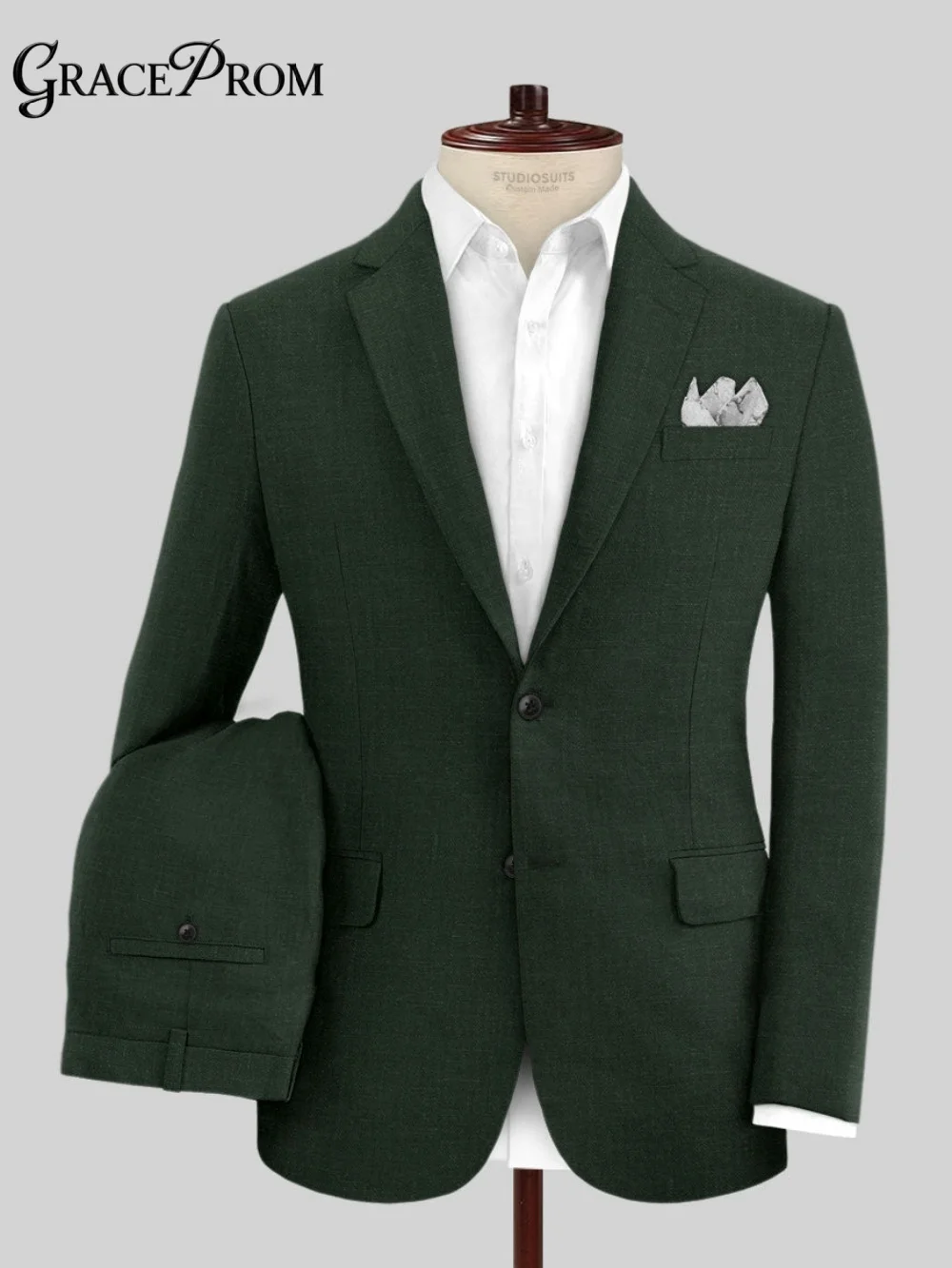 Elegant Solid Forest Green Tweed Mens 2Pcs Suit Set Classic Single Breasted Blazer Trousers Formal Outfit For Groom Wedding Prom
Elegant Solid Forest Green Tweed Mens 2Pcs Suit Set Classic Single Breasted Blazer Trousers Formal Outfit For Groom Wedding Prom