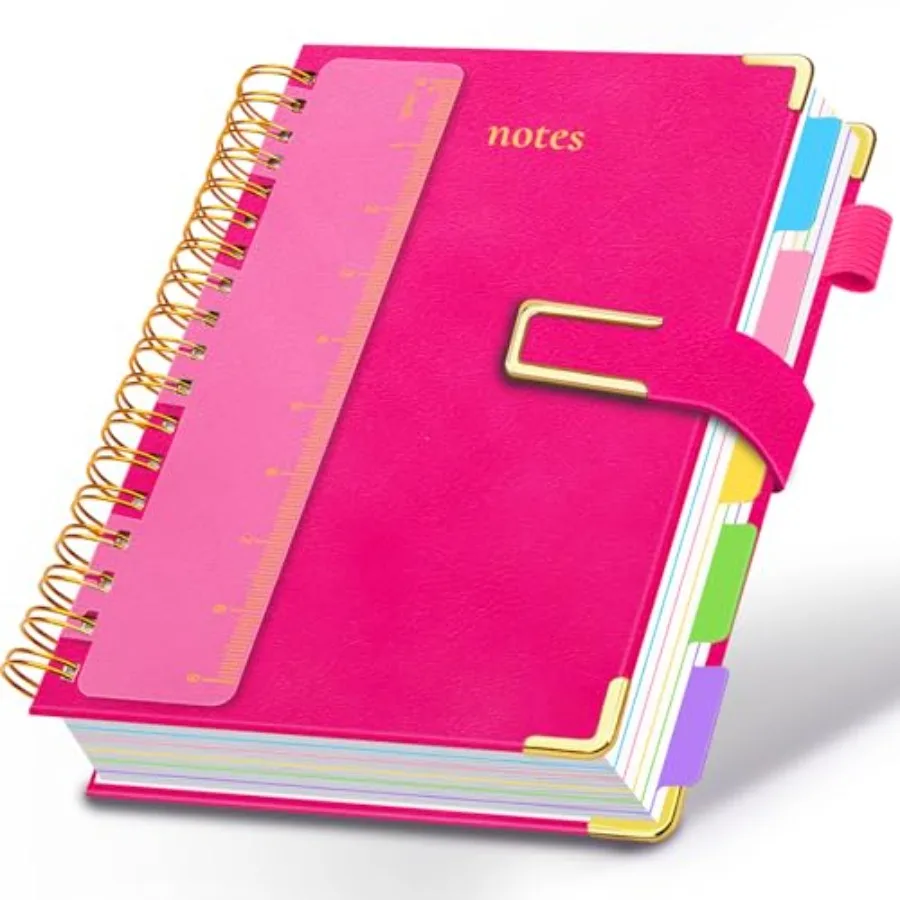 Hardcover Spiral Notebook College Ruled, 8"x10" Leather Journal Notebook with Magnetic Closure, 300 Pages 5 Subject Notebook wi
Hardcover Spiral Notebook College Ruled, 8"x10" Leather Journal Notebook with Magnetic Closure, 300 Pages 5 Subject Notebook wi