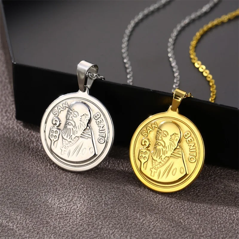 10Pcs Classic Saint Benedict Medal Pendant Necklace Women Men Stainless Steel Bible Cross Necklace Christian Religious Jewelry
10Pcs Classic Saint Benedict Medal Pendant Necklace Women Men Stainless Steel Bible Cross Necklace Christian Religious Jewelry