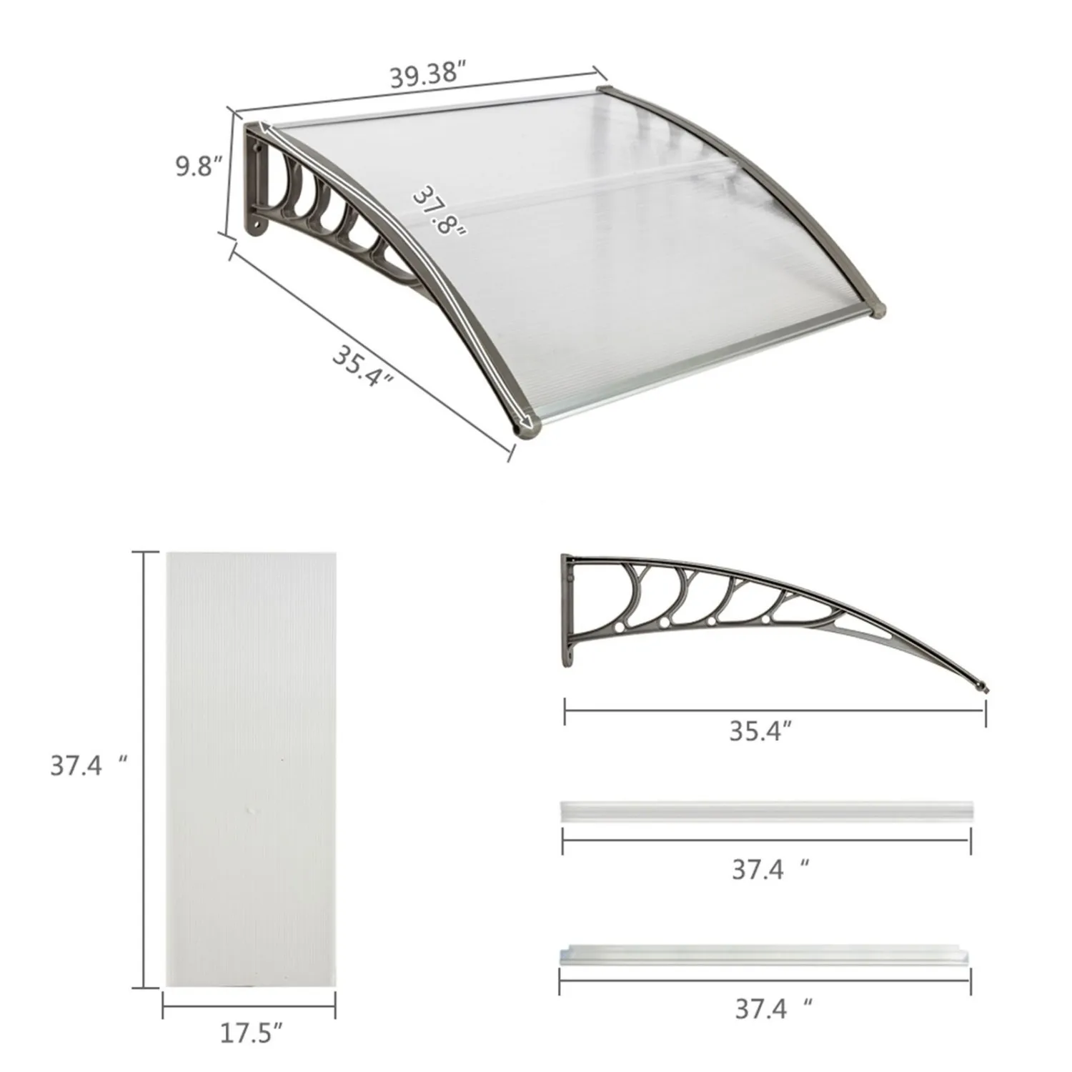 40"x 40" Outdoor Front Door Window Awning Patio Canopy Rain Cover UV Protected Eaves
40"x 40" Outdoor Front Door Window Awning Patio Canopy Rain Cover UV Protected Eaves