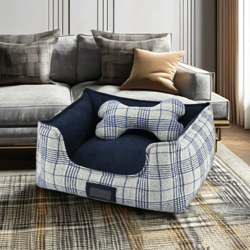 Rectangular Tartan Patterns Pet Bed Velvet Faux Fur Dog Bed with Bone Toys Breathable Stylish Suede Comfortable for Your Pup
Rectangular Tartan Patterns Pet Bed Velvet Faux Fur Dog Bed with Bone Toys Breathable Stylish Suede Comfortable for Your Pup