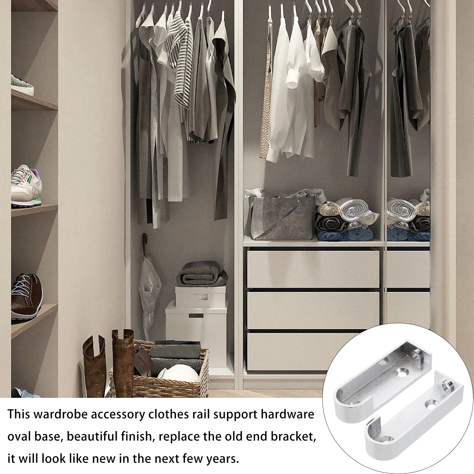 2Pcs Wardrobe Tube Support Brackets Cast Metal Furniture Hardware Hanging Rod Holder Closet Organization Oval Rods
2Pcs Wardrobe Tube Support Brackets Cast Metal Furniture Hardware Hanging Rod Holder Closet Organization Oval Rods