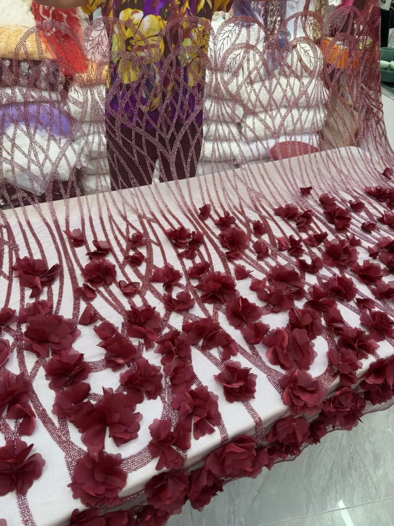 2025 Fashion French Mesh 3D Flowers Embroidery Beads Lace Fabric With Sequins African Nigerian Fabric For Wedding Dress
2025 Fashion French Mesh 3D Flowers Embroidery Beads Lace Fabric With Sequins African Nigerian Fabric For Wedding Dress