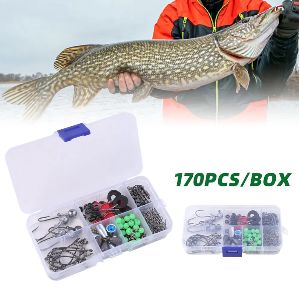 170pcs Fishing Tools Accessories Kit Set with Fishing Box Fish Hooks Swivels Sinkers Fishing Accessories Kit Gifts for Men
170pcs Fishing Tools Accessories Kit Set with Fishing Box Fish Hooks Swivels Sinkers Fishing Accessories Kit Gifts for Men