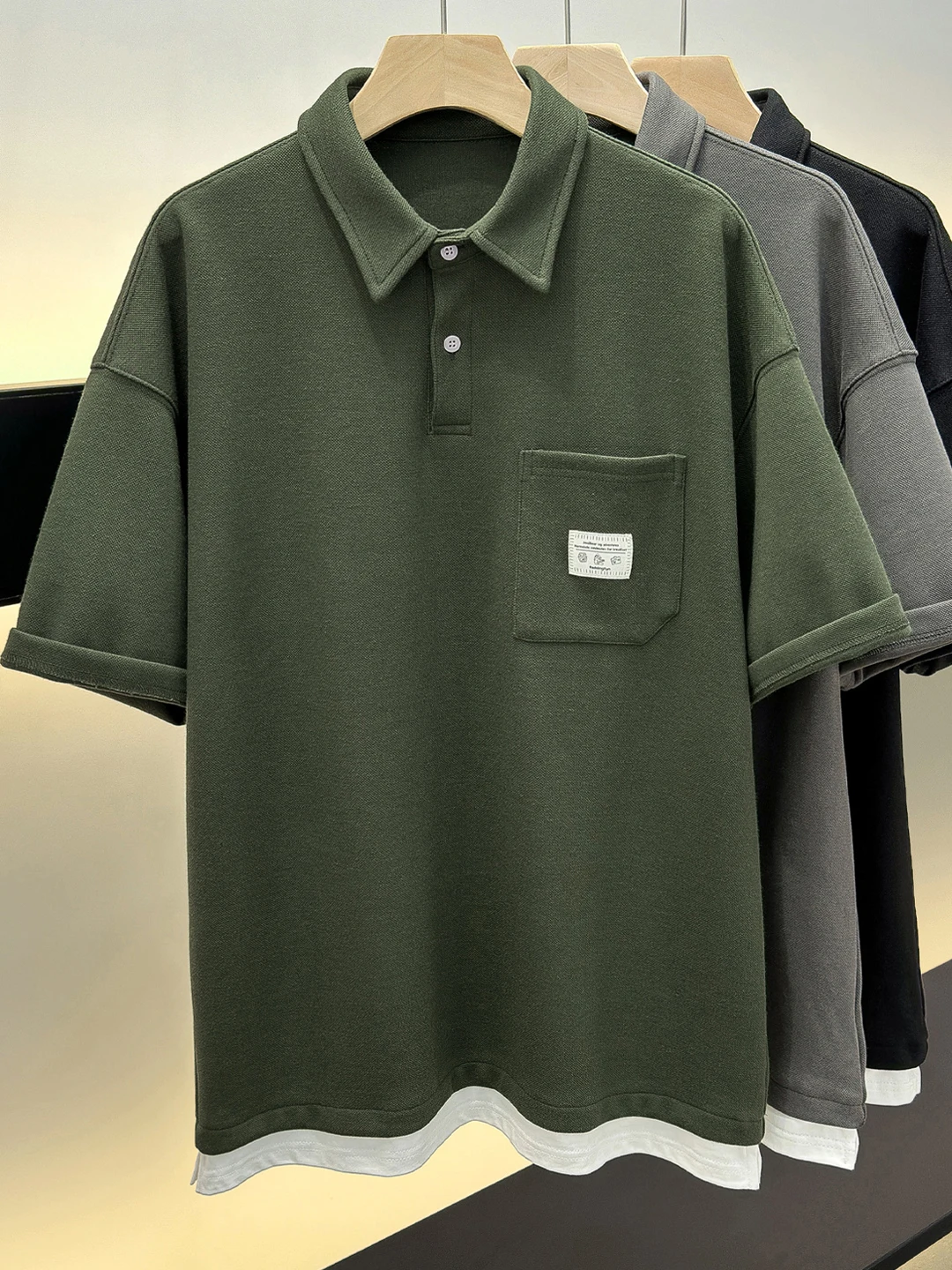 CP Heavyweight Pique Cotton irt Men's Summer New Casual ort Sve Turn-down Collar T-irt M Faion Trend 
CP Heavyweight Pique Cotton irt Men's Summer New Casual ort Sve Turn-down Collar T-irt M Faion Trend