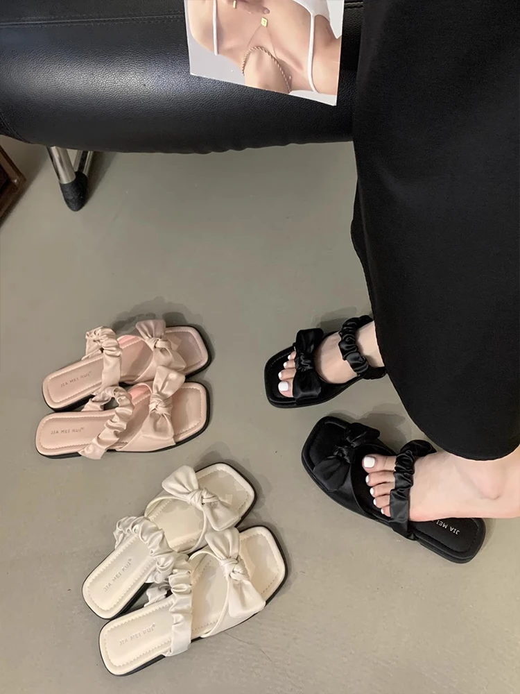 Sweet Knot Flat Bottom Sandals Women's Summer Outdoor Wear Slip-On Shoes Korean Style Casual Slipper Sandals
Sweet Knot Flat Bottom Sandals Women's Summer Outdoor Wear Slip-On Shoes Korean Style Casual Slipper Sandals