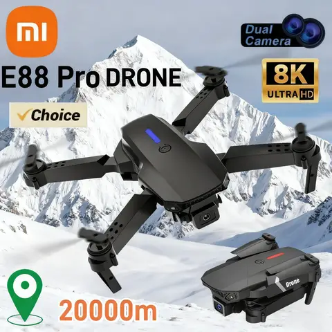 Xiaomi 8K Dual Camera E88 Pro WIFI FPV Drone Wide Angle HD Brushless Motor RC 20000m Foldable Quadcopter Drone Helicopter Toys